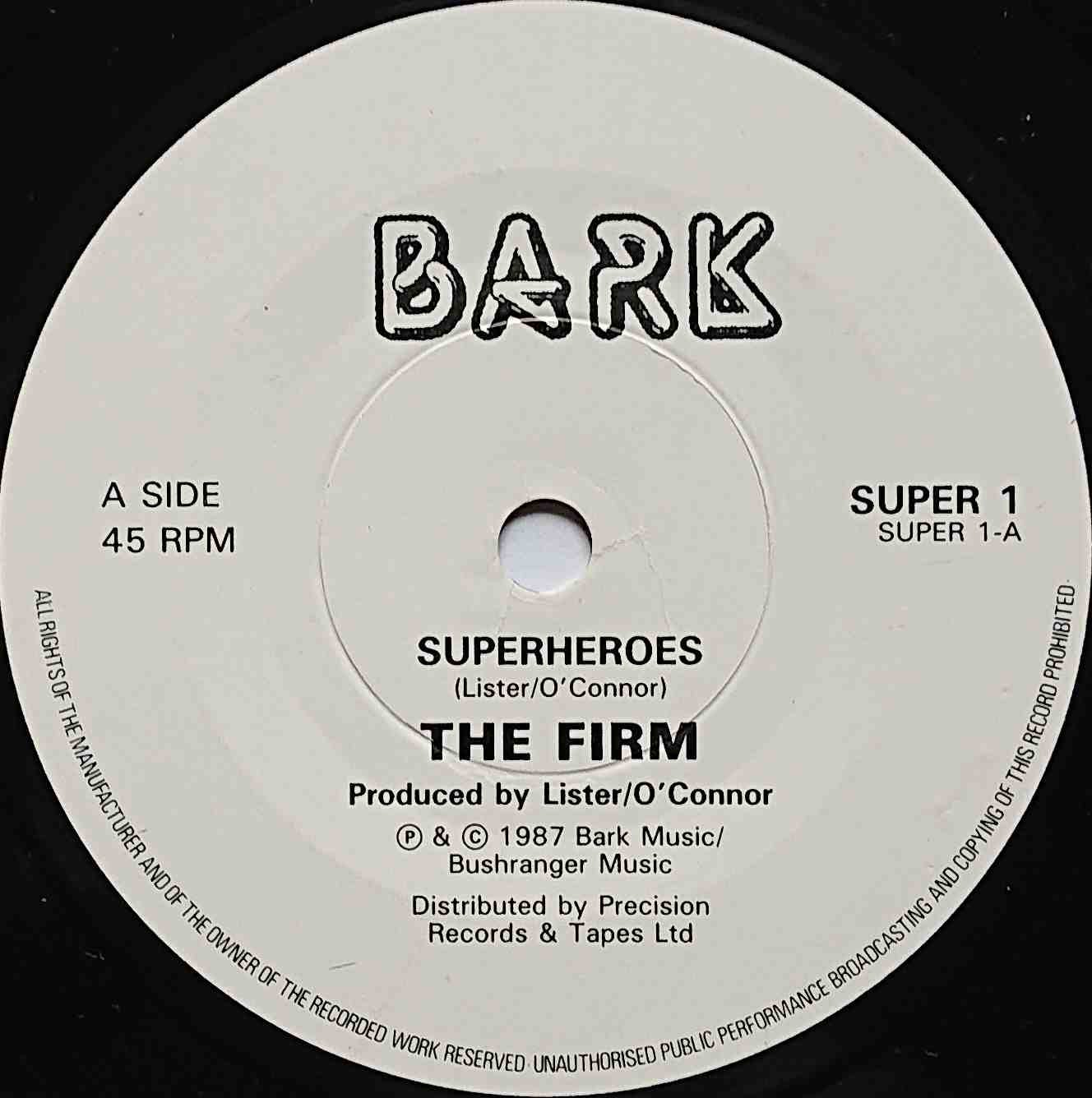 SUPER 1 Superheroes The Firm  Label